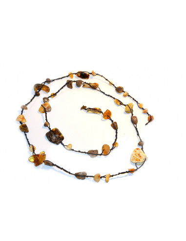 Multi Color Polished Amber Necklace or Belt for Adult