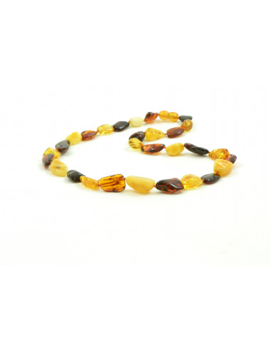 Multi Color & Milky Polished Amber Necklace for Adult