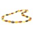 Multi Color Faceted Polished Giant Olive Shape Amber Necklace for Adult