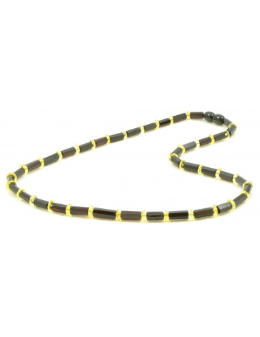 Cherry & Lemon Faceted Amber Necklace for Men