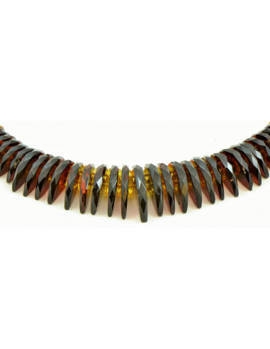 Cherry Faceted Amber Necklace for Adult