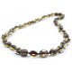 Green Faceted Amber Necklace for Adult