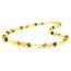 Multi Color Square Polished Amber Necklace for Adult