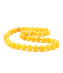 Milky Round Polished Amber Necklace for Adult