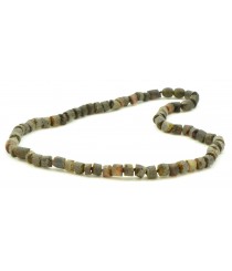 Green Raw Amber Necklace for Mens