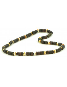 Cherry & Milky Raw Amber Necklace for Mens