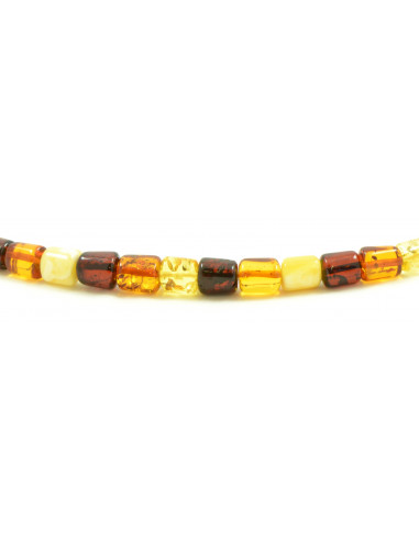 Multi Polished Amber Necklace for Mens
