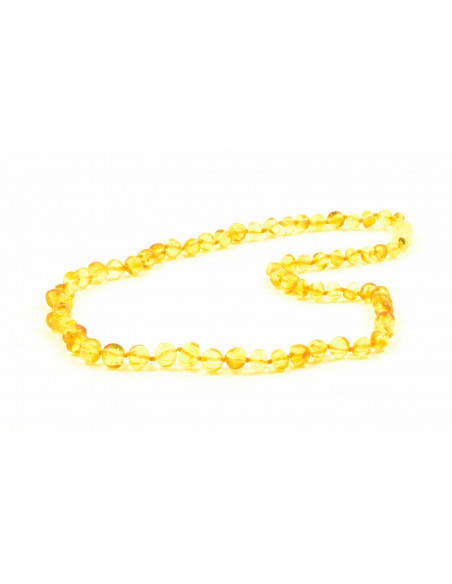 Lemon Baroque Polished Amber Beads Necklace for Adult