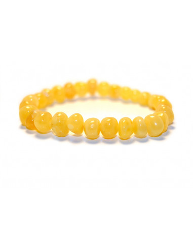 Milky Baroque Polished Amber Beads Bracelet for Adult