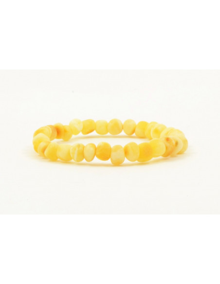 Milky Baroque Raw Amber Beads Bracelet for Adult