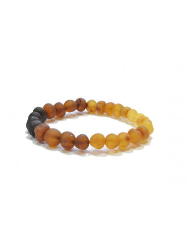 Rainbow Baroque Raw Amber Beads Bracelet for Adult