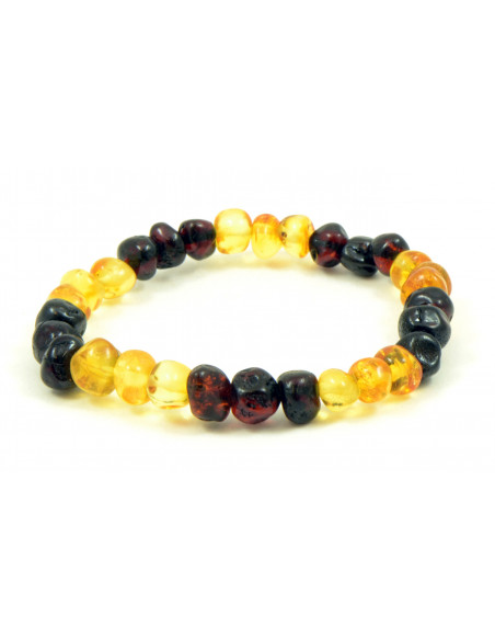 Cherry & Lemon  Baroque Polished Amber Beads Bracelet for Adult