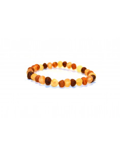Multi Color Baroque Raw Amber Beads Bracelet for Adult