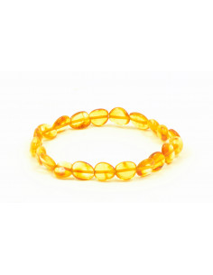 Honey Olive Polished Amber Beads Bracelet for Adult