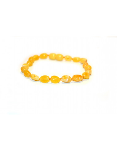 Milky Olive Polished Baltic Amber Beads Bracelet for Adult