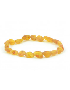 Lemon Raw  Olive Shape Amber Beads  Bracelet for Adult
