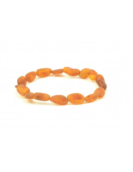 Honey Olive Shape Raw Amber Beads Bracelet for Adult