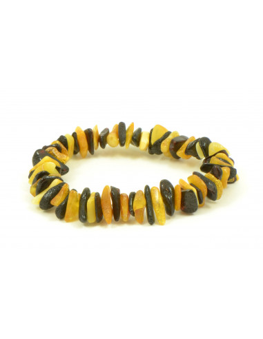 Milky & Cherry Chip Polished Amber Beads Bracelet for Adult