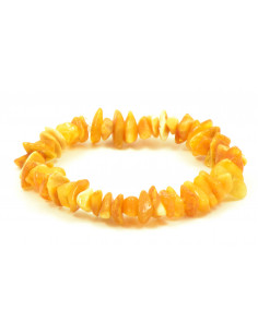 Milky Chip Polished Amber Beads Bracelet for Adult