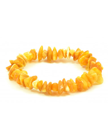 Milky Chip Polished Amber Beads Bracelet for Adult