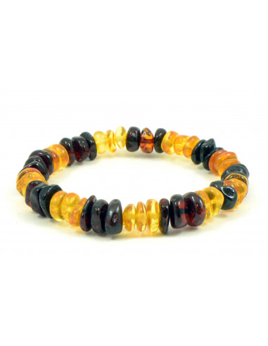 Cherry & Honey Half-Baroque Polished Baltic Amber Beads Bracelet for Adult