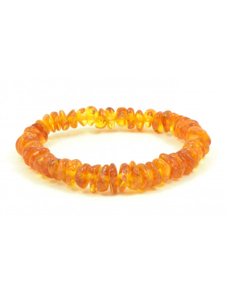 Honey Half-Baroque Polished Baltic Amber Beads Bracelet for Adult