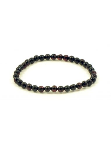 Cherry Round Polished Baltic Amber Beads Bracelet for Adult