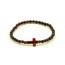 Cherry Round Polished Baltic Amber Beads Bracelet for Adult with Cross
