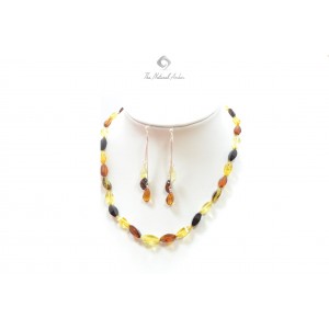 Multicolor Faceted Baltic Amber Olive...