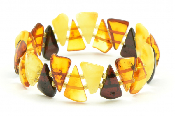 Multi & Milky Polished Exclusive Amber Adult Bracelet
