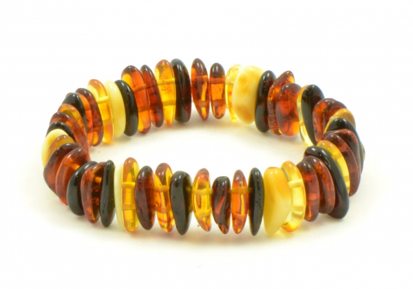 Multi Polished Amber Adult Bracelet