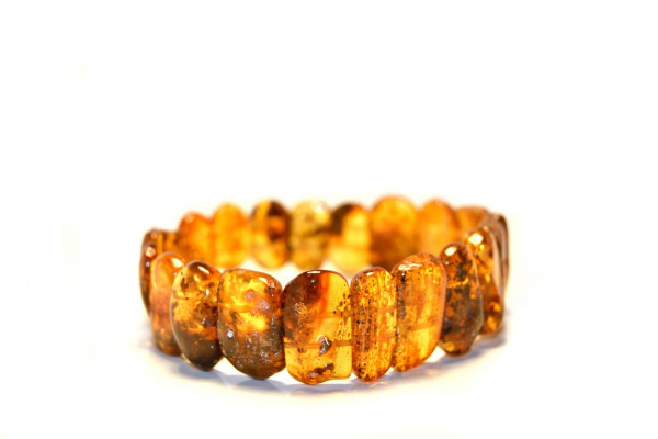 Green Polished Amber Bracelet for Adult