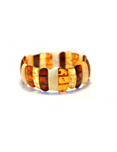 Multi Color Polished Amber Bracelet for Adult