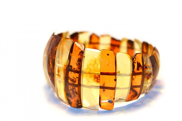 Cognac & Lemon Polished Amber Bracelet for Adult