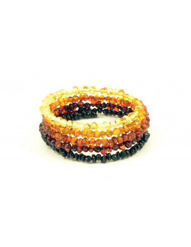 Rainbow Amber Bracelet made on Flexible Band W119