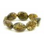 Green Olive Polished Amber Adult Bracelet on Elastic Band