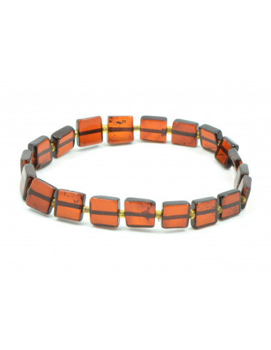 Cherry Polished Amber Adult Bracelet on Elastic Band