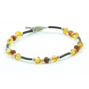 Adult Bracelet with Multi Polished Amber Beads