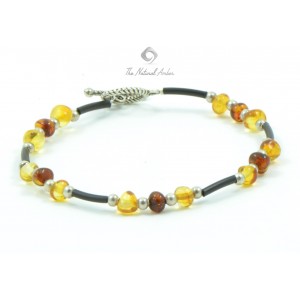 Adult Bracelet with Multi Polished Amber Beads