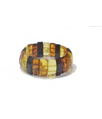 Multi Polished Amber Adult Bracelet on Elastic Bands