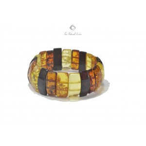 Multi Polished Amber Adult Bracelet on Elastic Bands