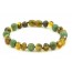 Green Baroque Polished Amber & African Jade Beads Bracelet for Adult