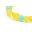 Lemon Baroque Raw Amber & Aquamarine Beads Bracelet for Adult