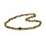 Cherry Round Raw Amber & Picture Jasper & Lava Beads Necklace for Adult