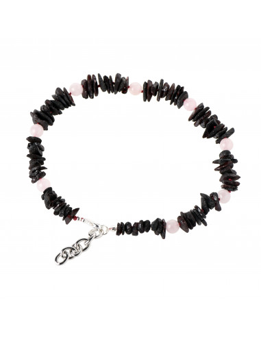 Cherry Raw Amber and Quartz Beads Pet Collar with Adjustable Chain