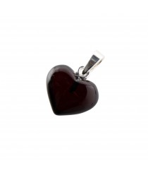Cherry Amber & Silver Heart Shape Pendant