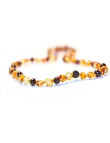 Multi Color Polished Baroque Amber Beads Necklace for Baby