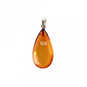 Cognac Amber Pendant with Sterling Silver 925
