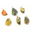 Green and Cognac Baltic Amber Pendant with 925 Sterling Silver