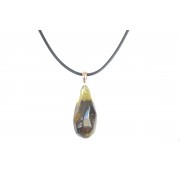 Green Faceted Amber Pendant for Adults with Sterlin Silver 925
